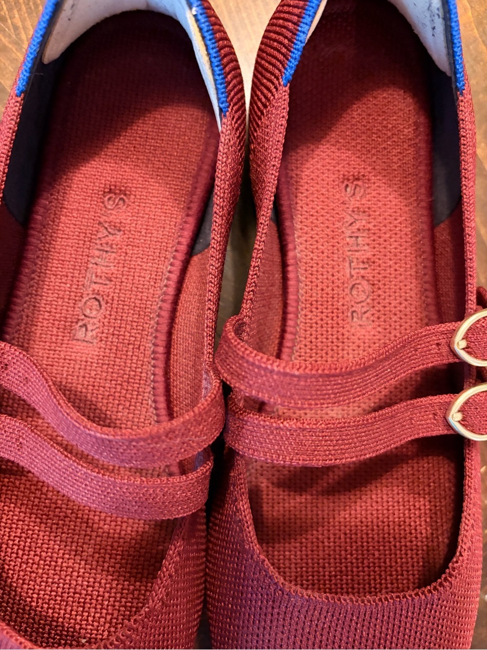 Rothy's Burgundy Mary Jane Flats with Double Straps - Picture 3 of 3